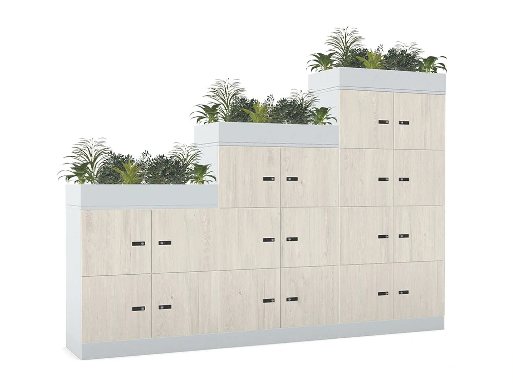 Ws.D Uno 18-Door Locker System with RFID Locks and Planters