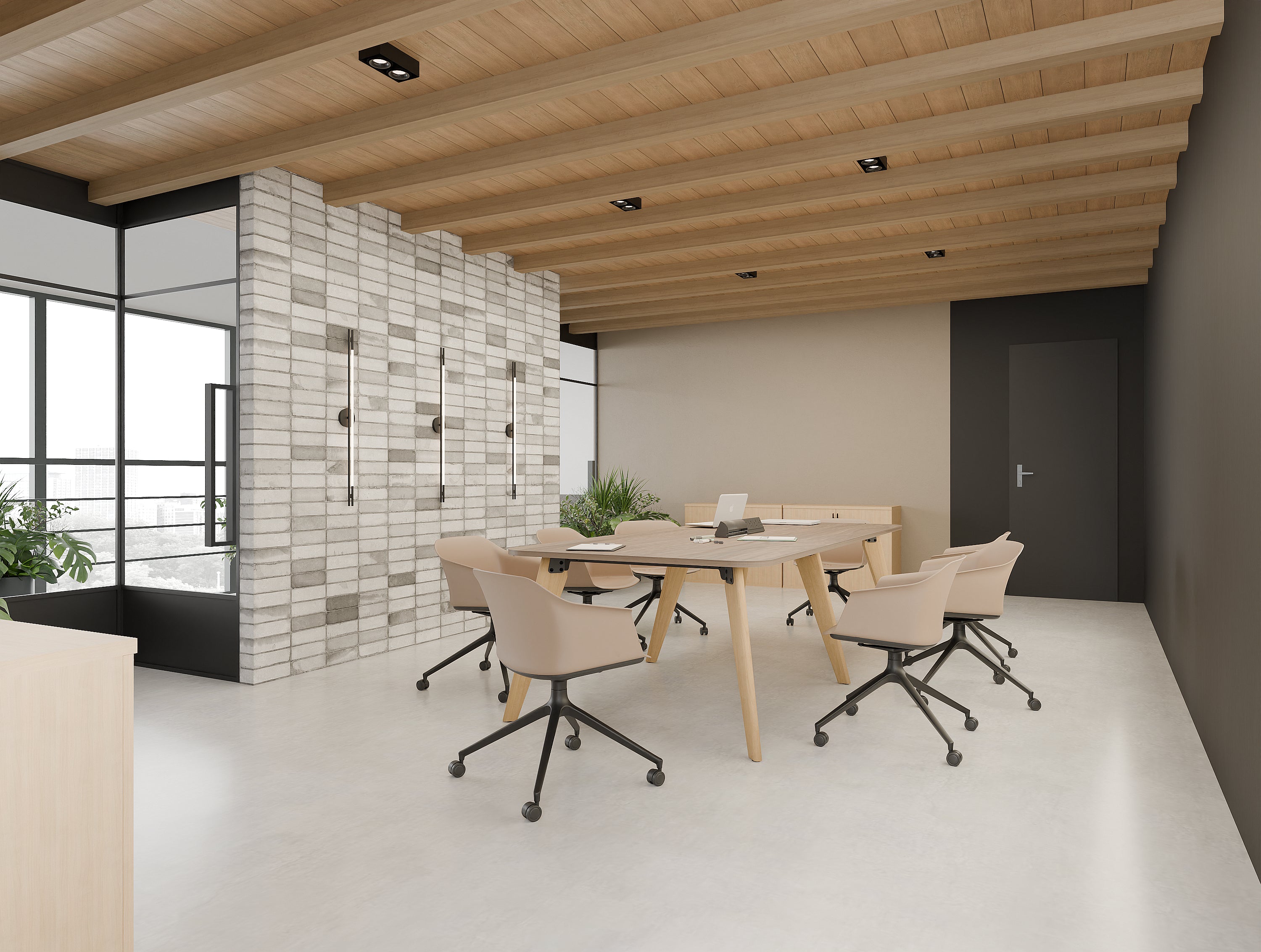 Ws.D Alega 2-Piece Table with Oak Legs