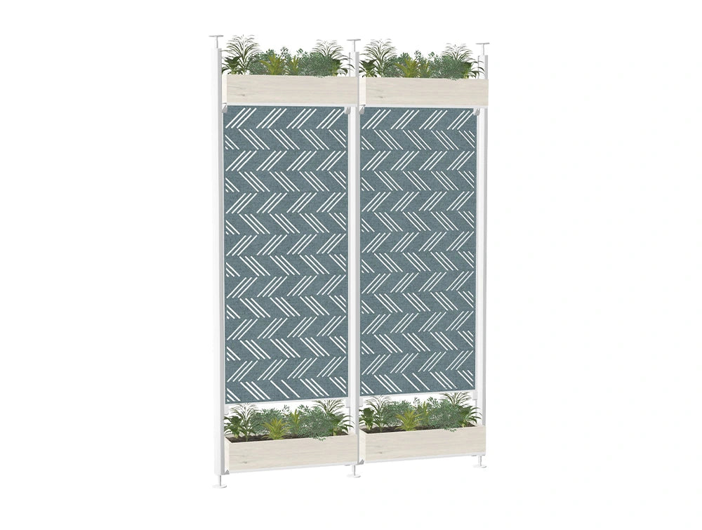 Ws.D Decora Modular End-Of-Desk Double Acoustic Panel with Planters