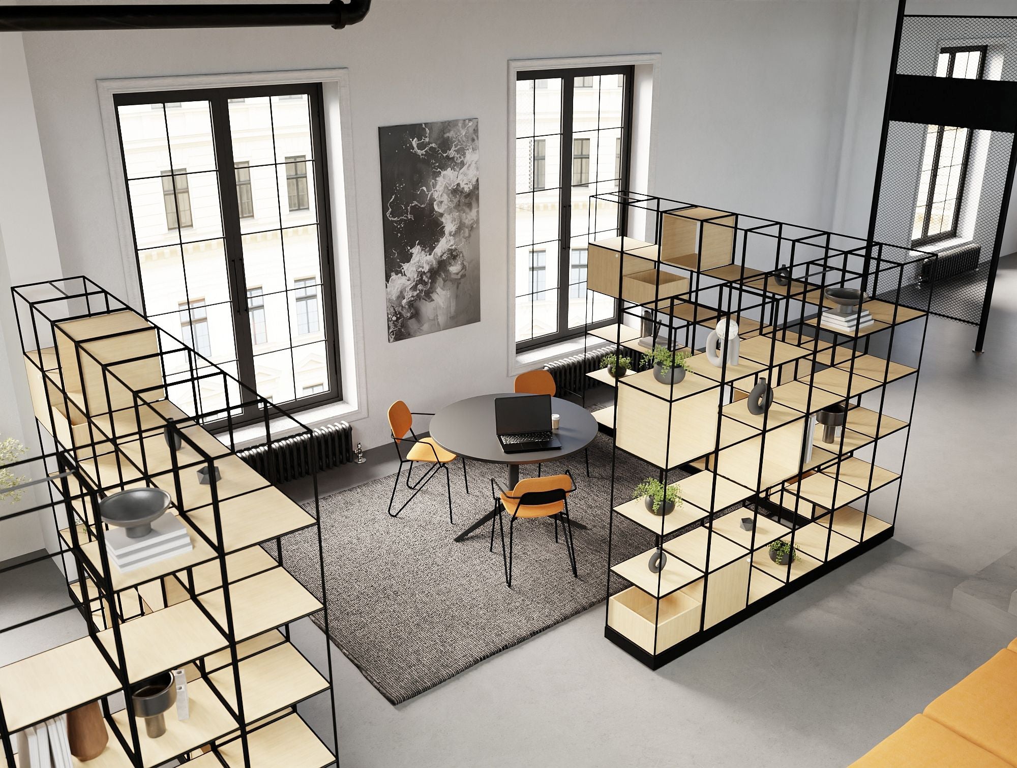 Ws.D Line Chair with 4 Legs and Armrest