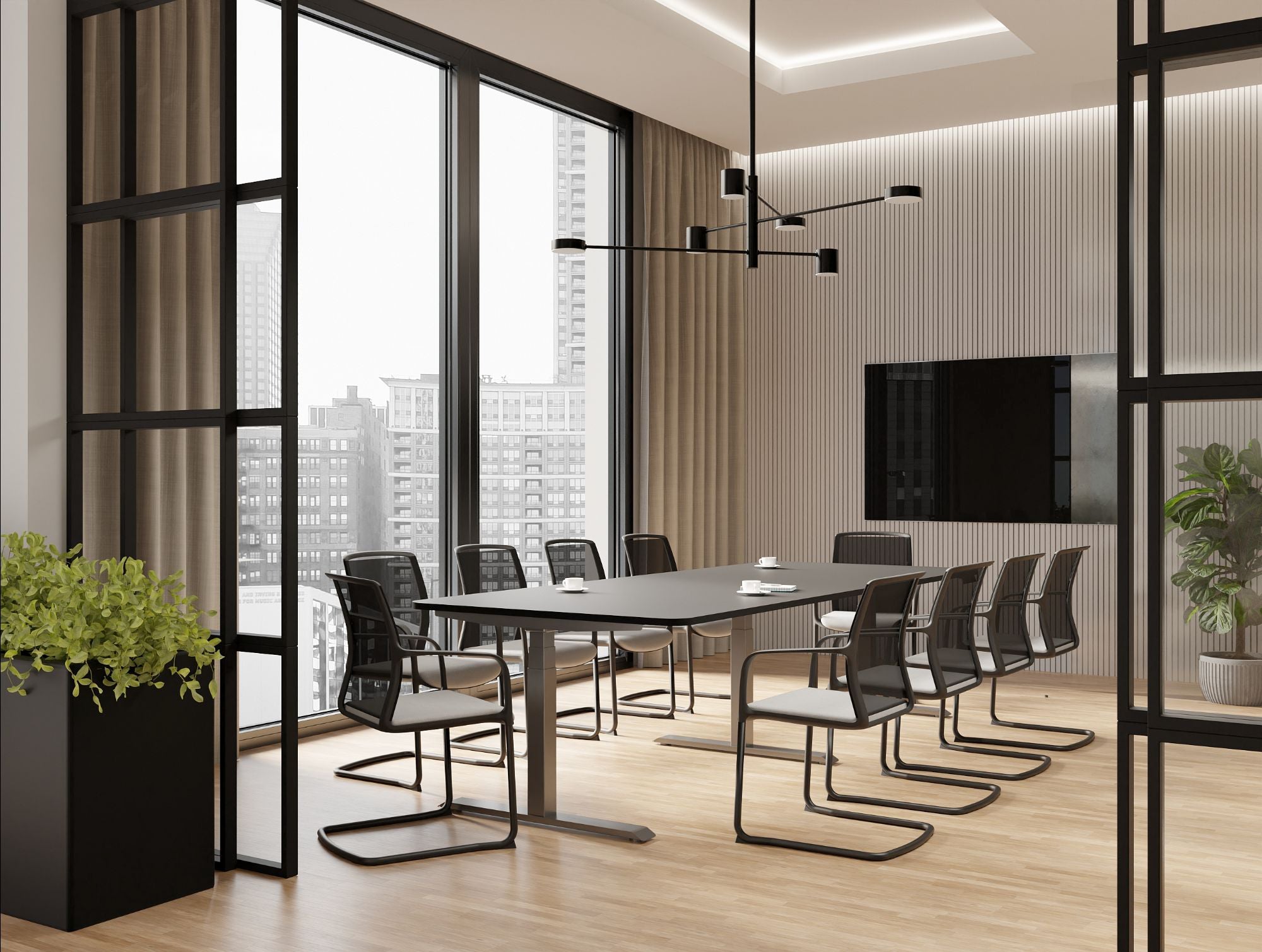 Ws.D Levo Meet Sit-Stand Barrel Boardroom Table