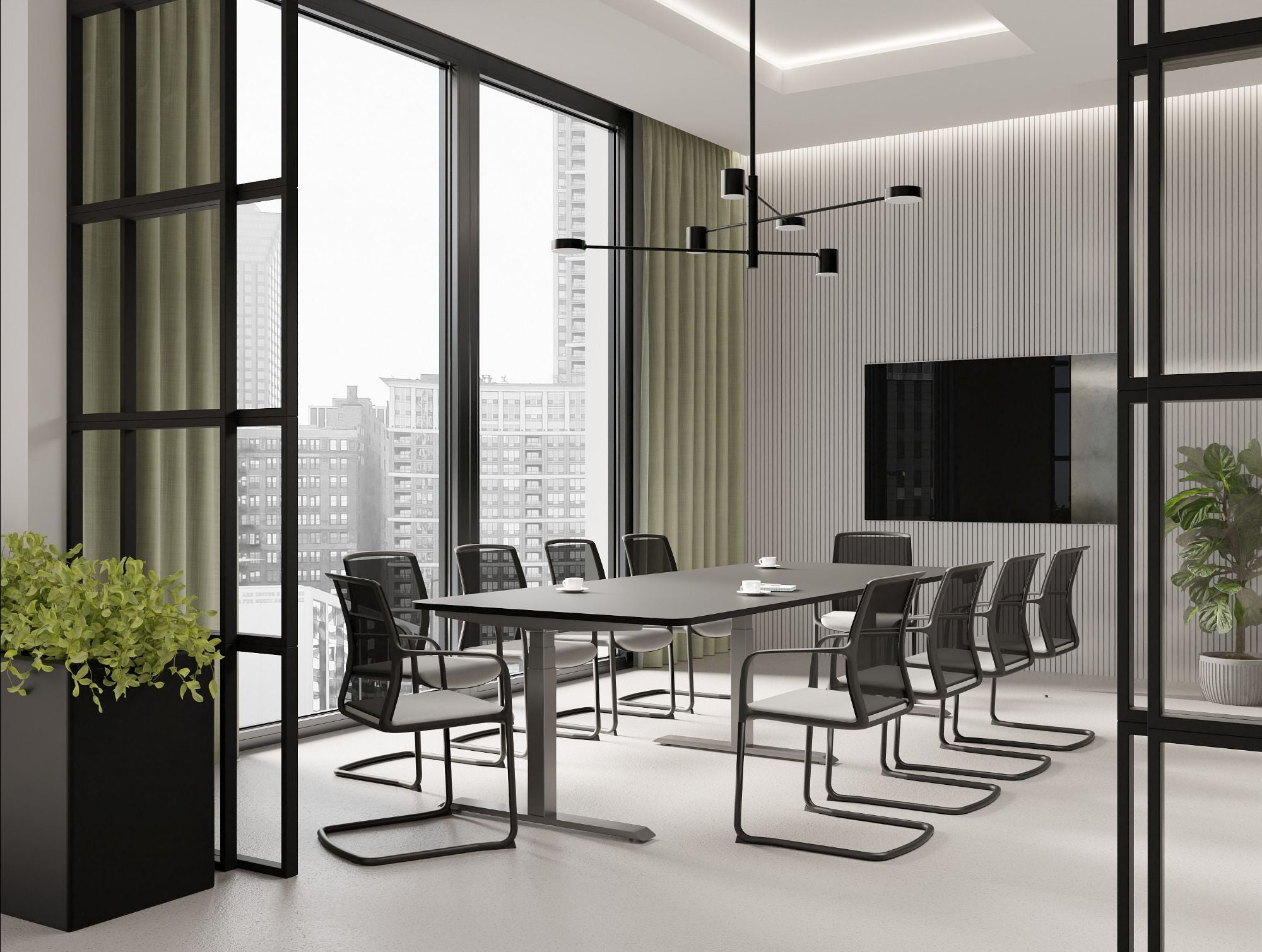 Ws.D Levo Meet Sit-Stand Rectangular Boardroom Table