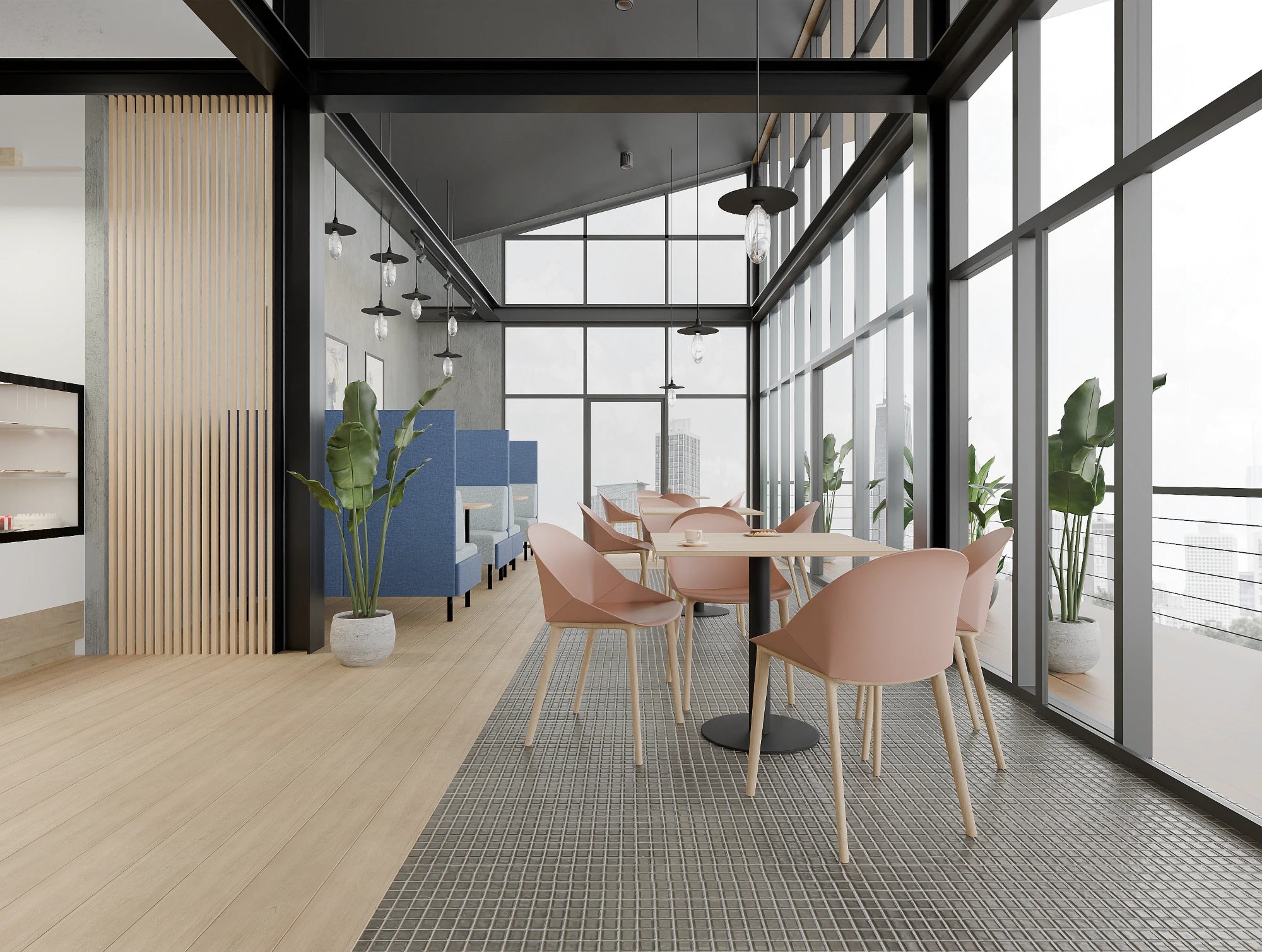 Ws.D Nexis Cylinder Base Table with Square Table Top