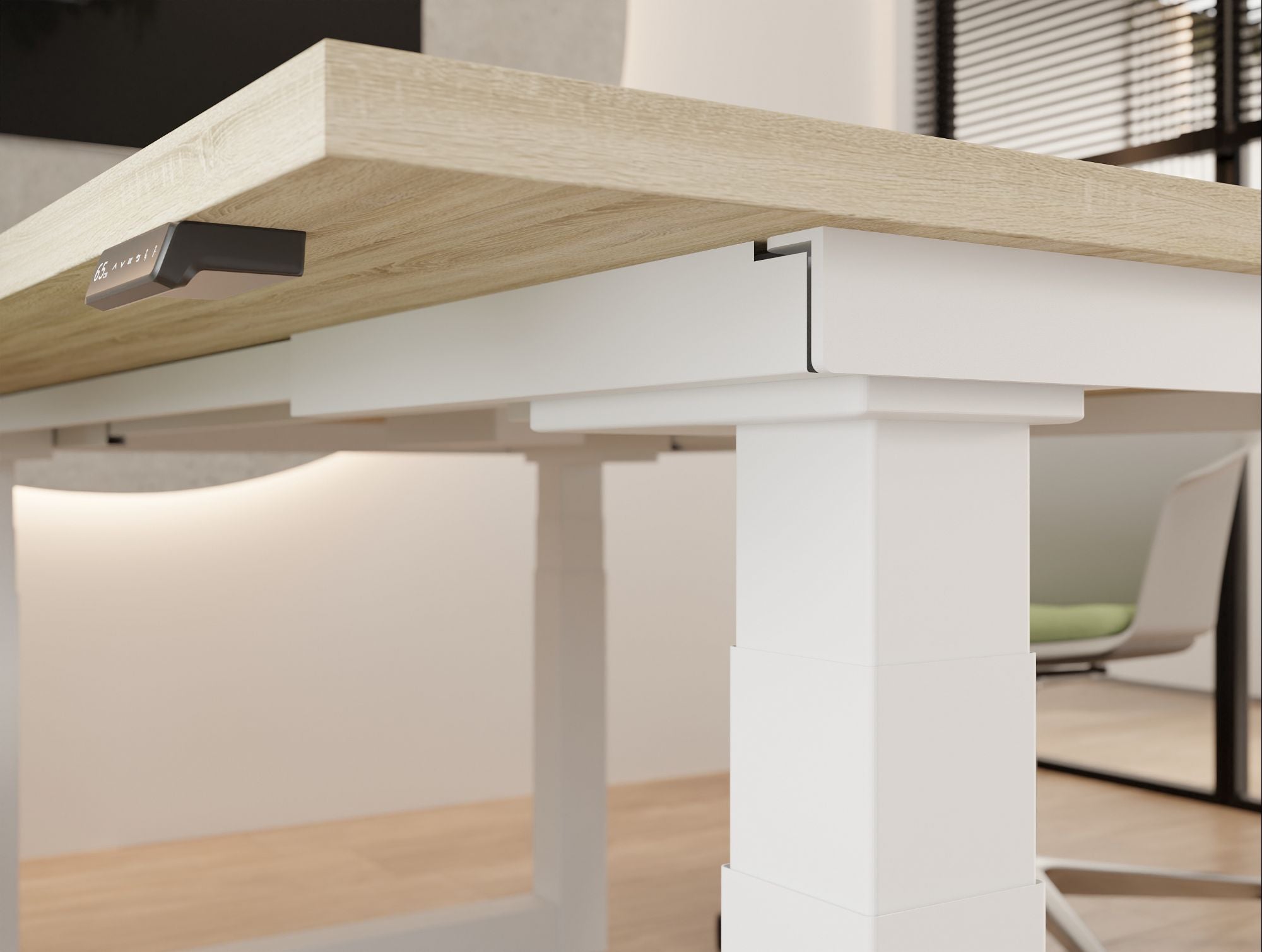 Ws.D Levo Chat Sit-Stand Meeting Room Table with Straight Edge
