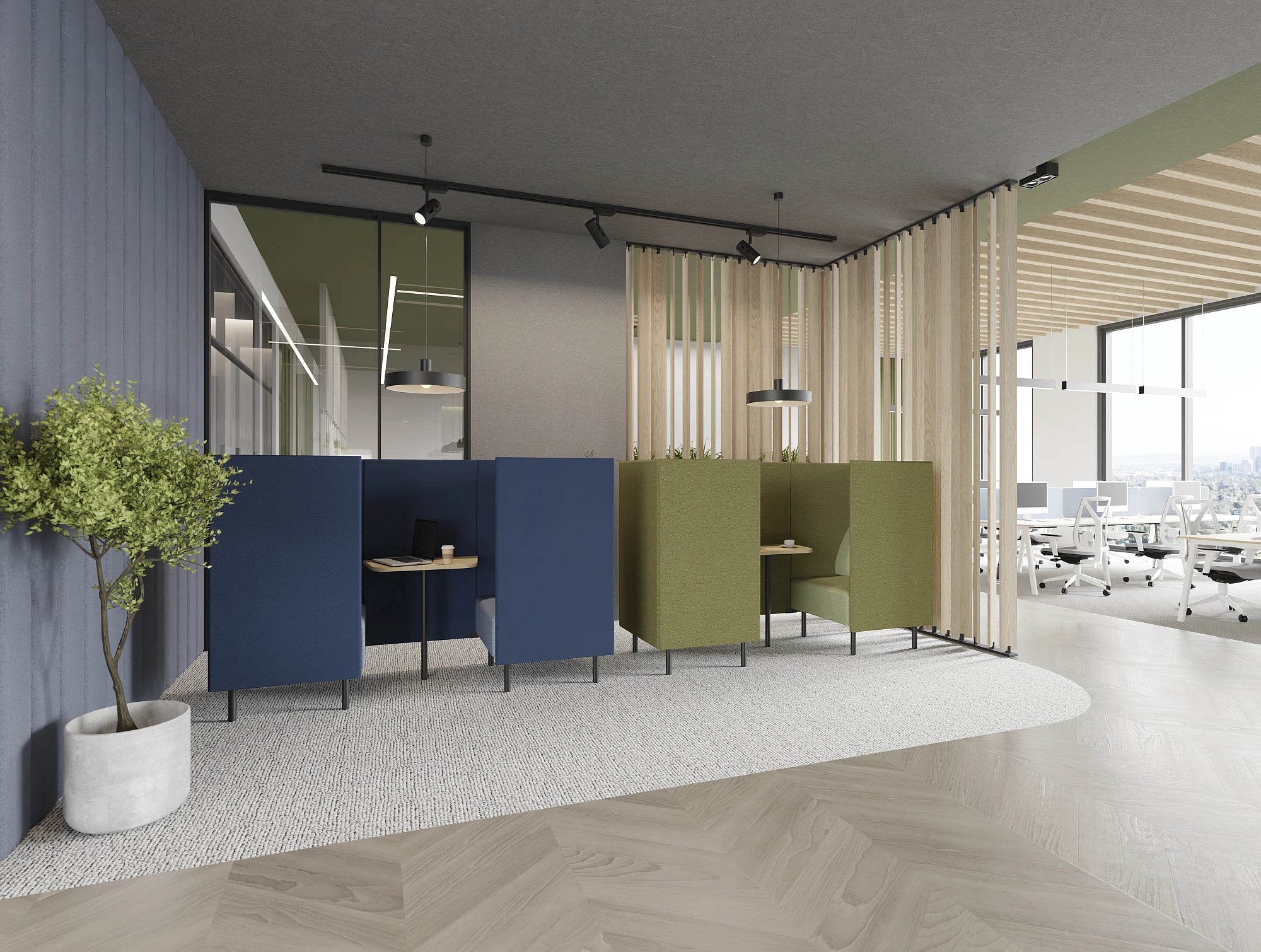 Ws.D Snug 4-Seater High-Back Open Meeting Pod