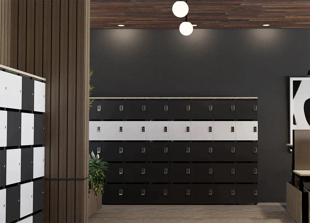 Ws.D Uno 24-Door Locker System with Barrel Locks, Numbers and Planters ...