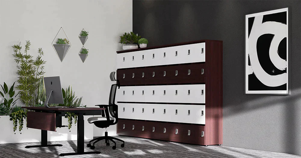 Ws.D Uno 24-Door Back-to-Back Locker with Planters and Storage