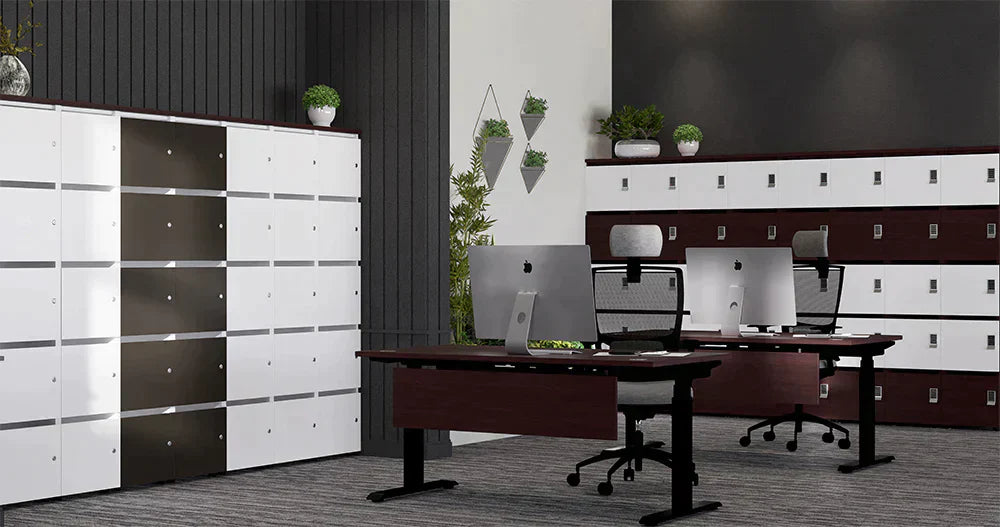 Ws.D Uno 24-Door Back-to-Back Locker with Planters and Storage