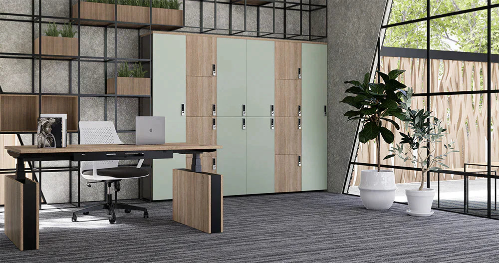 Ws.D Uno 40-Door Locker System with Sitting Alcove