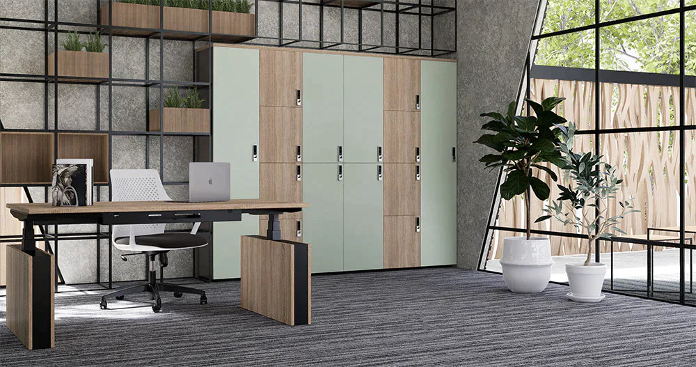 Ws.D Uno 24-Door Back-to-Back Locker with Planters and Storage