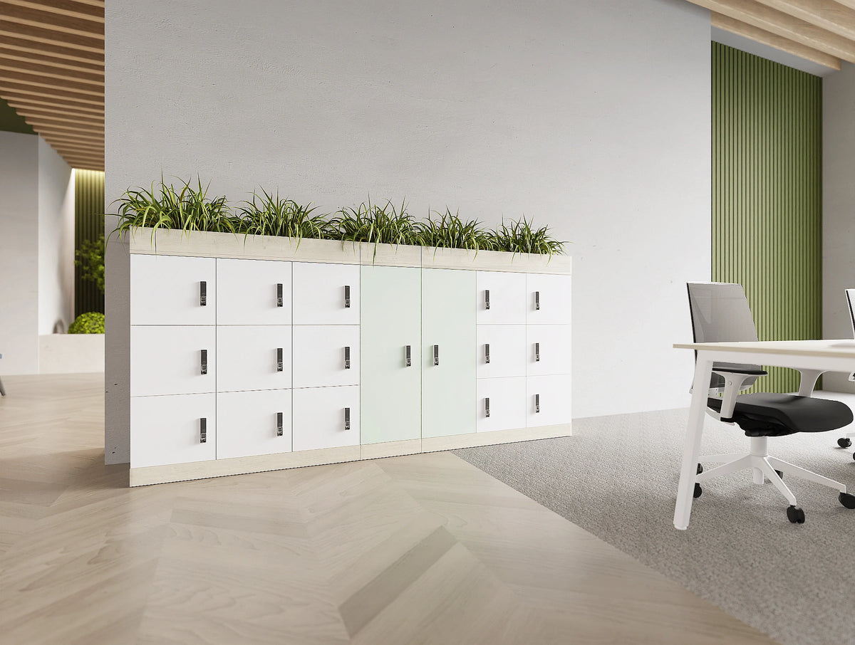 Coma Locker System Ws.D Uno 40-Door Locker System with Motorised Digilock and Planter