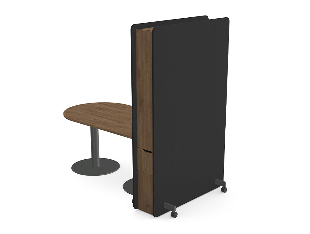 Ws.D Confer Upholstered Media Wall with Nexis Media Table