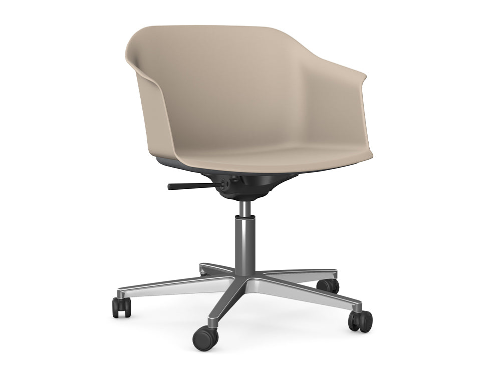 Ws.D Jupiter Chair with Polished Aluminium Five Star Castor Base