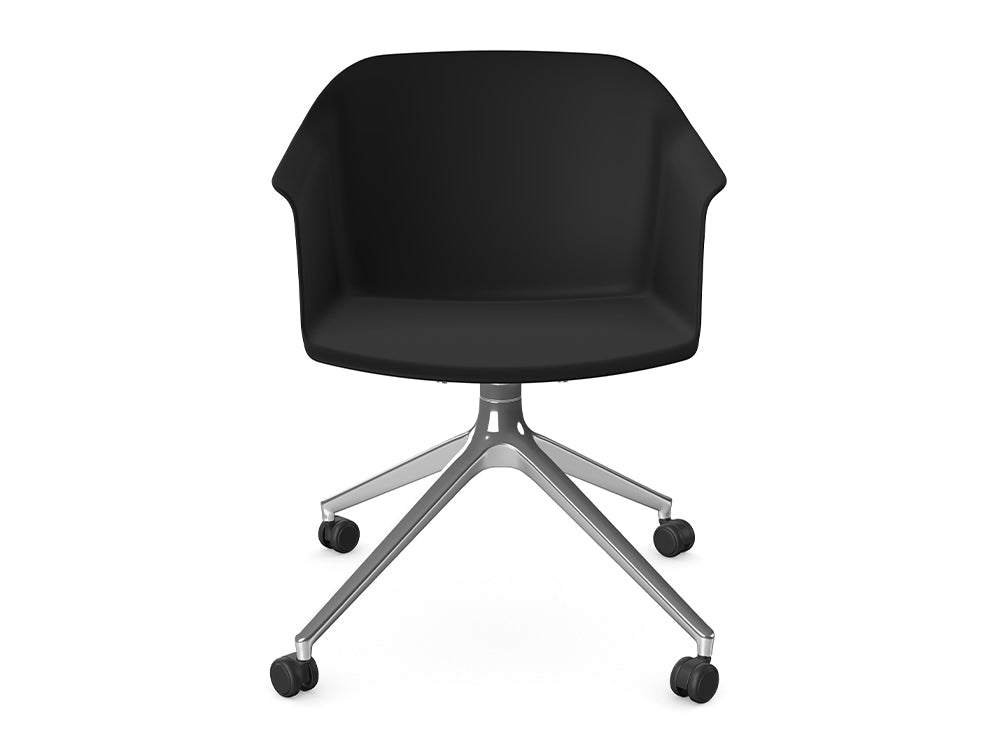 Ws.D Jupiter Chair with Polished Aluminium Pyramid Castor Base