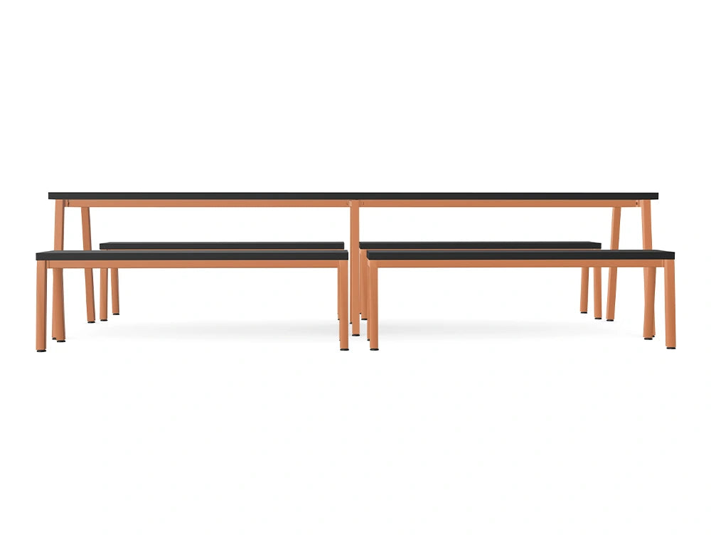 Ws.D Nestro Metal 2-Piece Canteen Table and Bench Seating with A Legs