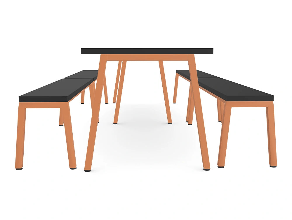 Ws.D Nestro Metal 2-Piece Canteen Table and Bench Seating with A Legs