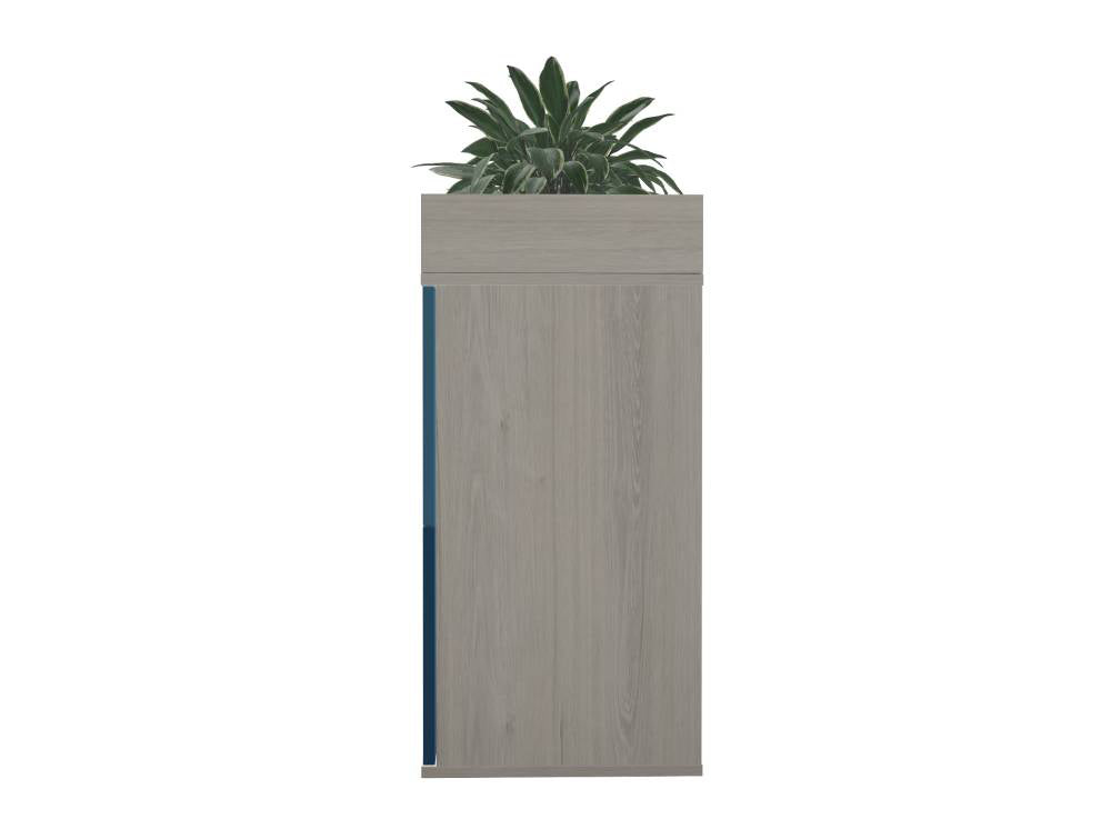 Ws.D Uno 8-Door Locker End-of-Desk with Standard Barrel Lock and Planter