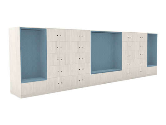 Ws.D Uno 80-Door Back-to-Back Locker System with Orbital RFID Locks and Alcoves