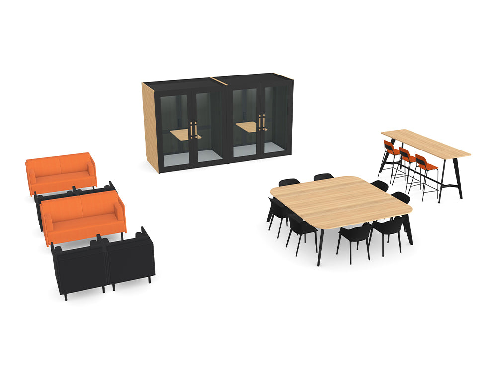 Ws.D Breakout Area with Soft Seating and Meeting Pods