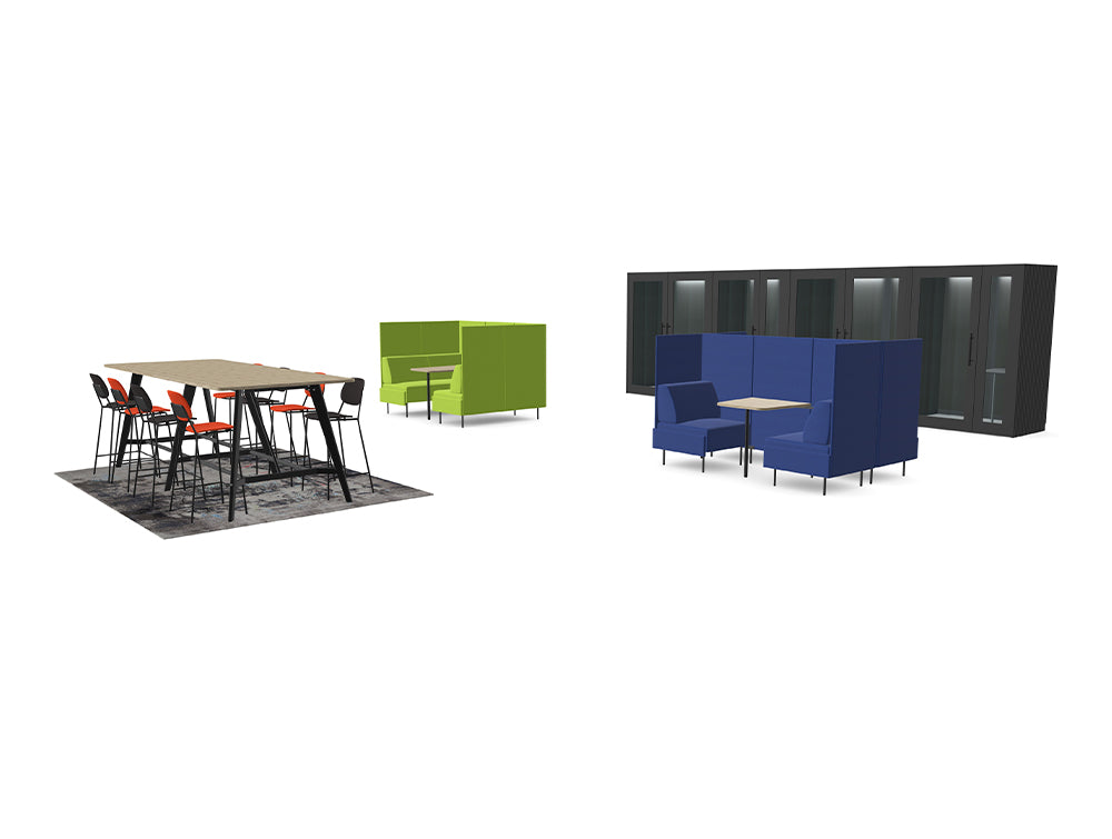Ws.D Breakout Area with High Seating and Meeting Pods