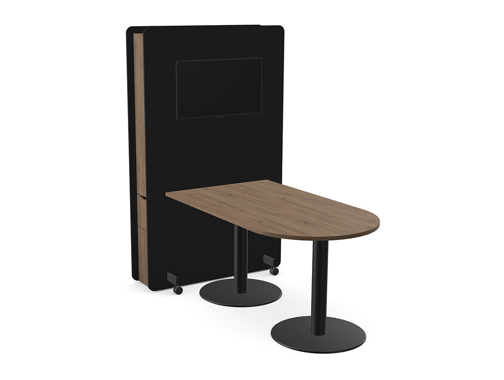 Ws.D Confer Upholstered Media Wall with Nexis Media Table