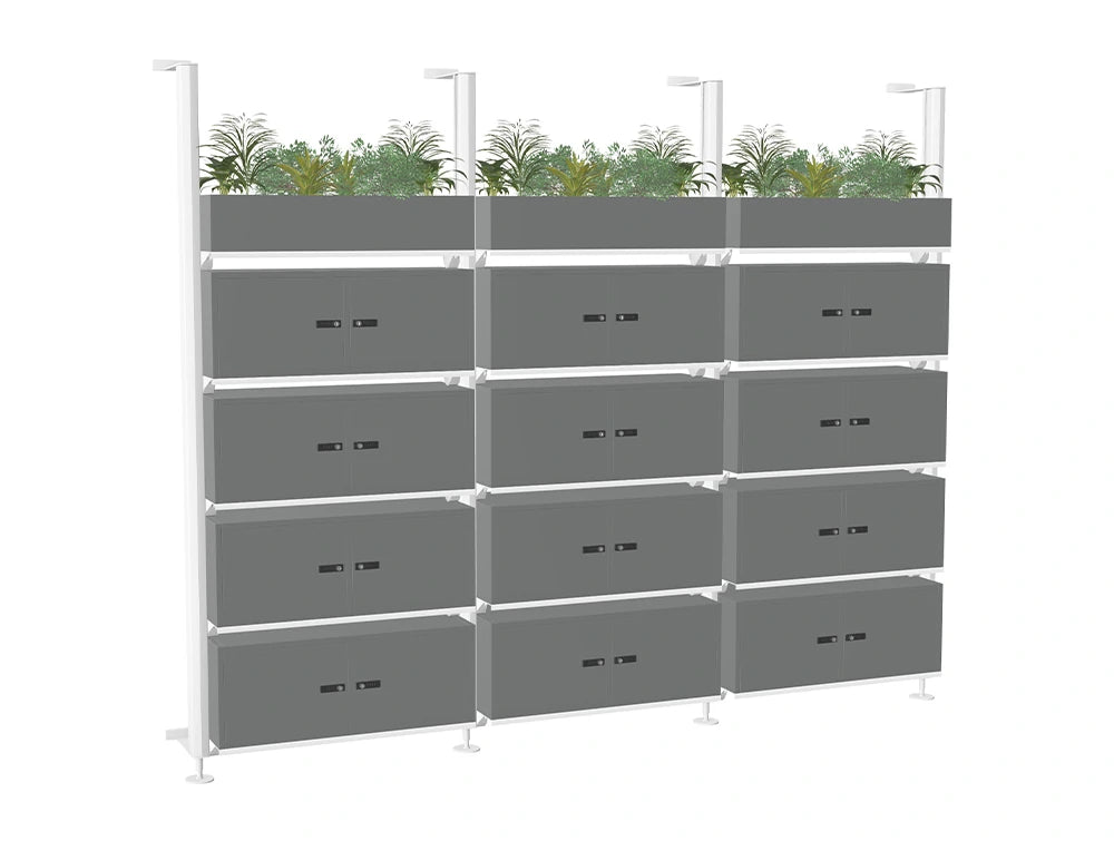 Ws.D Decora Modular Against-the-Wall Lockers with Planters