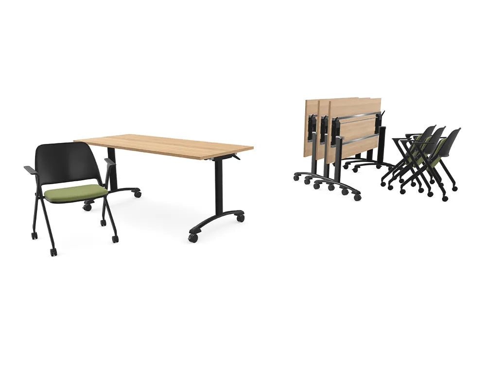 Ws.D Flex Folding Upholstered Chair with 2 Castors