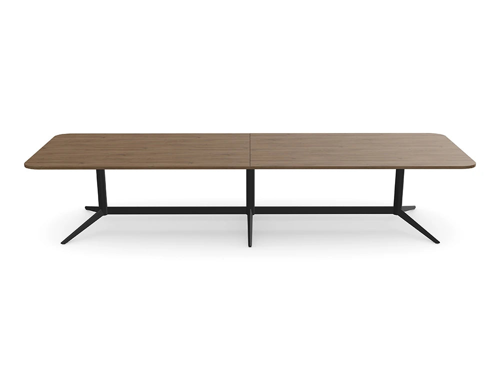 Ws.D Harmon Triple Base Table with Rectangle Curved Edge Top