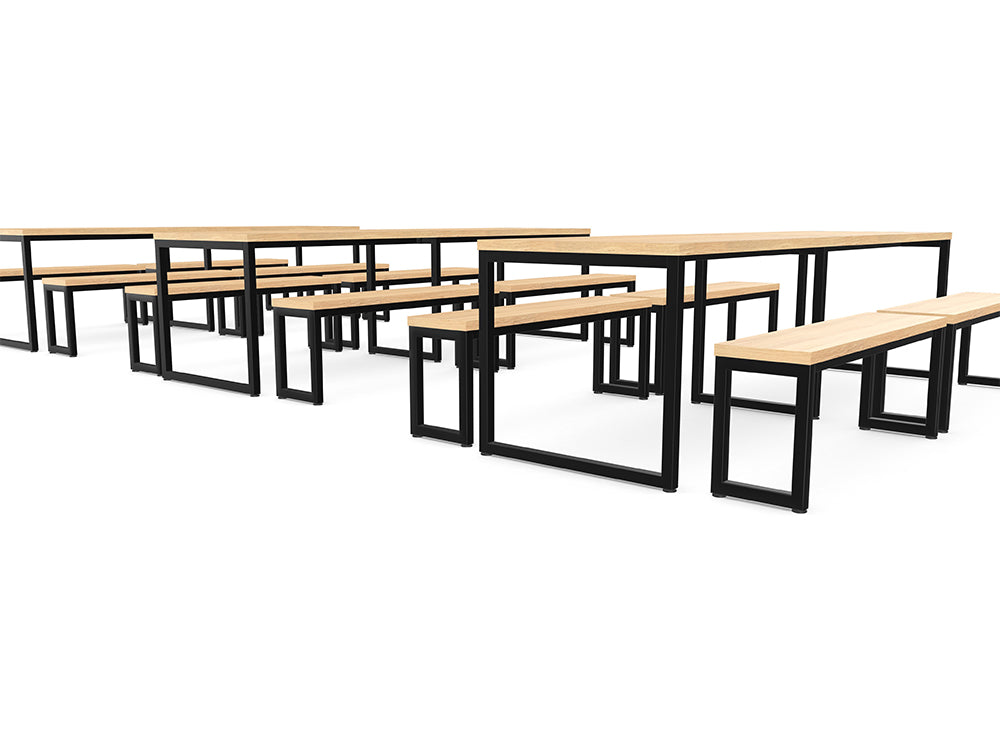 Ws.D High Capacity Canteen with Bench Seating and High Tables