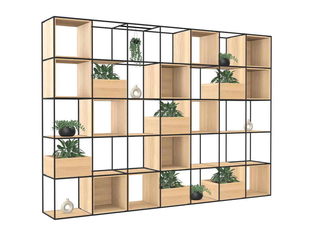 Ws.D Ionic 7x Column Cube Grid Zoning System with Planters