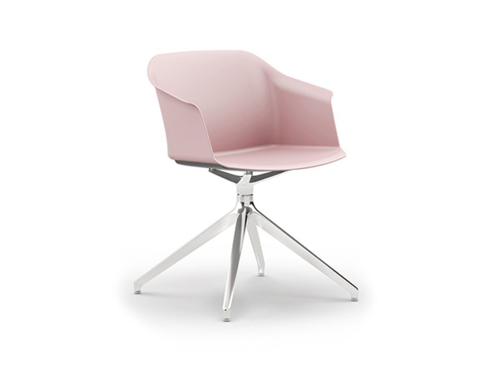 Ws.D Jupiter Chair with Polished Aluminium Pyramid Base