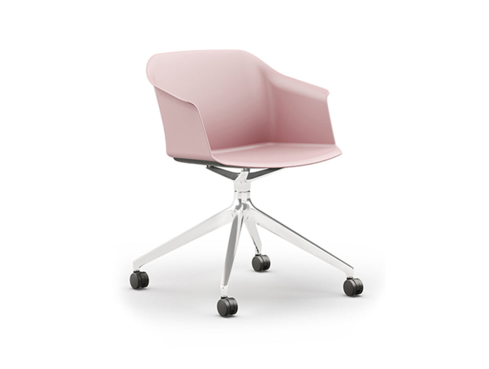 Ws.D Jupiter Chair with Polished Aluminium Pyramid Castor Base