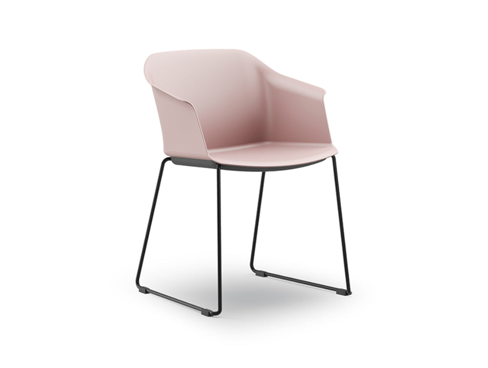 Ws.D Jupiter Chair with Polished Aluminium Four Star Castor Base