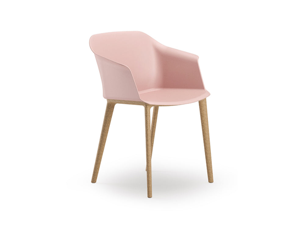 Ws.D Jupiter Chair with Wood Effect Four Legged Base