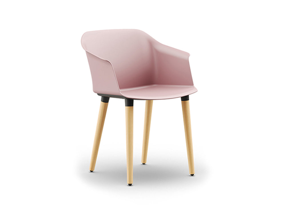 Ws.D Jupiter Chair with Wood Effect Four Legged Base