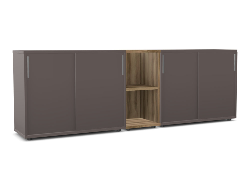 Two Level Storage Units Ws.D Key Storage Modular 2-Level Sliding Cabinet with Middle Bookshelf