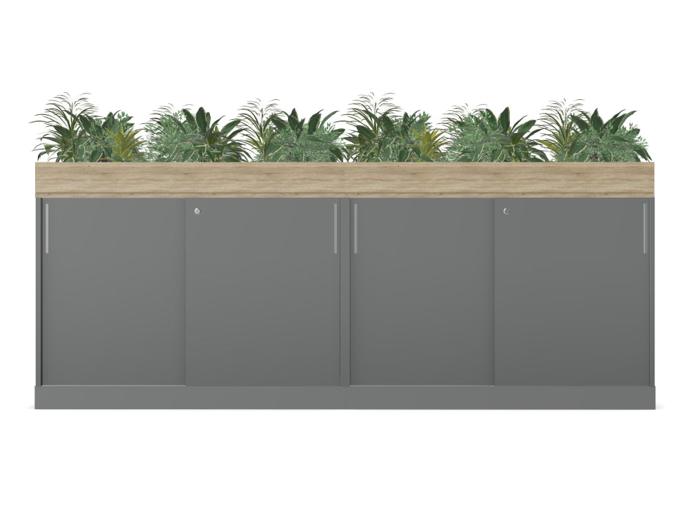 Ws.D Key Storage Modular 2-Level Sliding Cabinet with Planters On Top