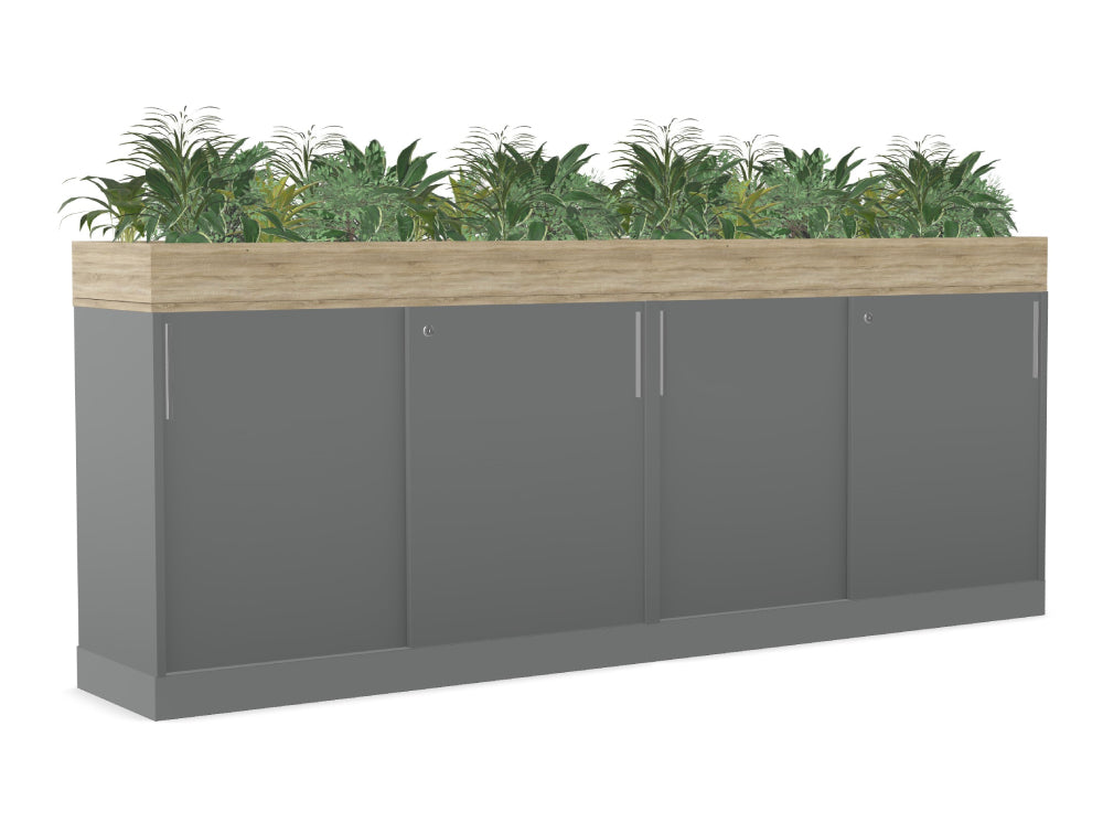 Ws.D Key Storage Modular 2-Level Sliding Cabinet with Planters On Top