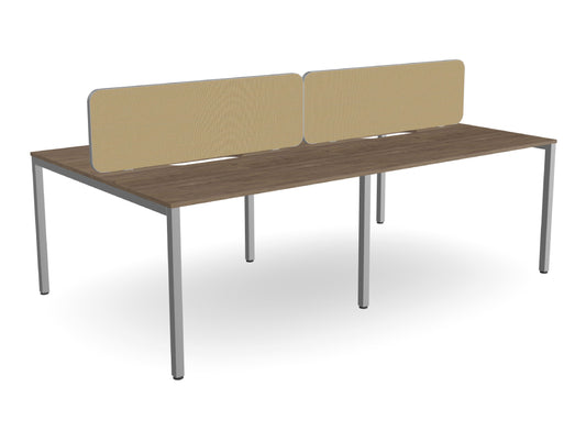 Ws.D Key 4-Person Back-To-Back Bench Desk with Straight Legs