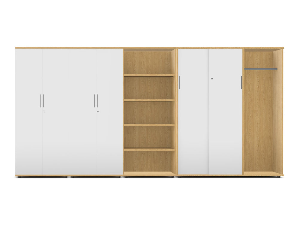 Ws.D Key Storage Modular 5-Level Cupboard with Bookshelf and Sliding Cabinet and Open Wardrobe
