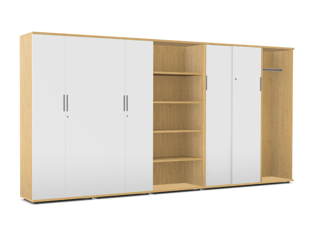 Ws.D Key Storage Modular 5-Level Cupboard with Bookshelf and Sliding Cabinet and Open Wardrobe