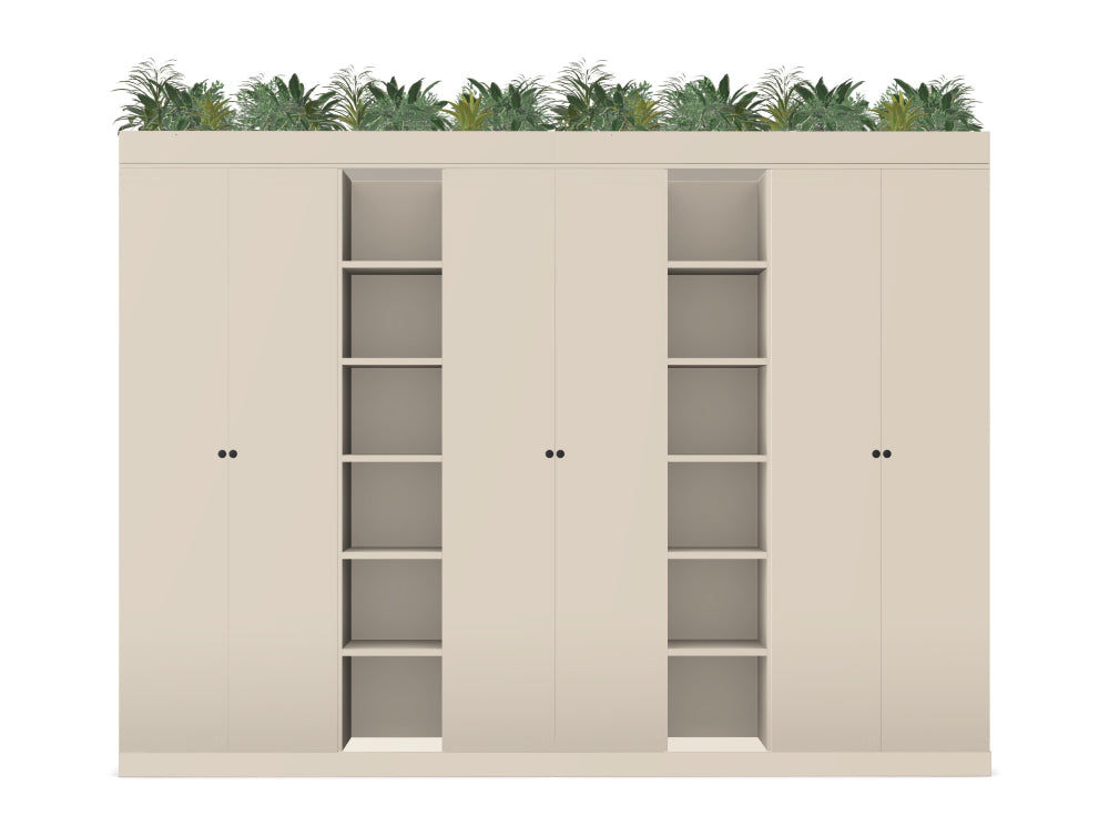 Ws.D Key Storage Modular 6-Level Cupboard with Bookshelves and Planters