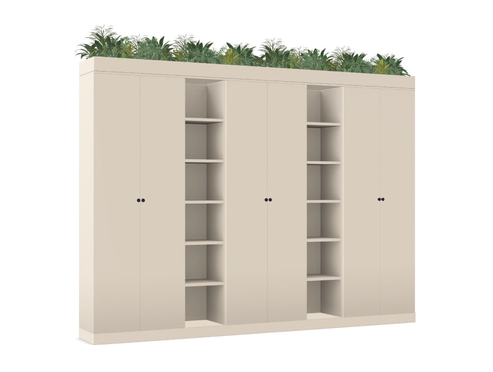 Ws.D Key Storage Modular 6-Level Cupboard with Bookshelves and Planters