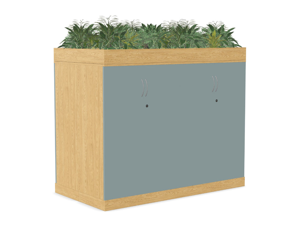 Ws.D Key Storage Modular 3-Level Back-To-Back Storage Unit on Plinth with Planter
