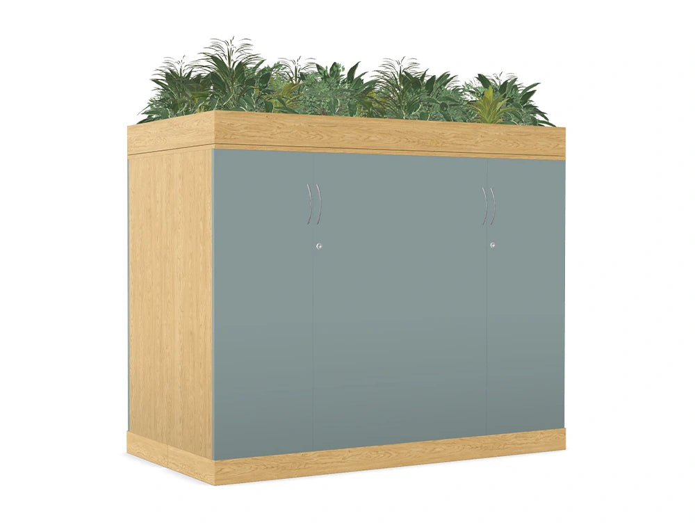 Ws.D Key Storage Modular 3-Level Back-To-Back Storage Unit on Plinth with Planter