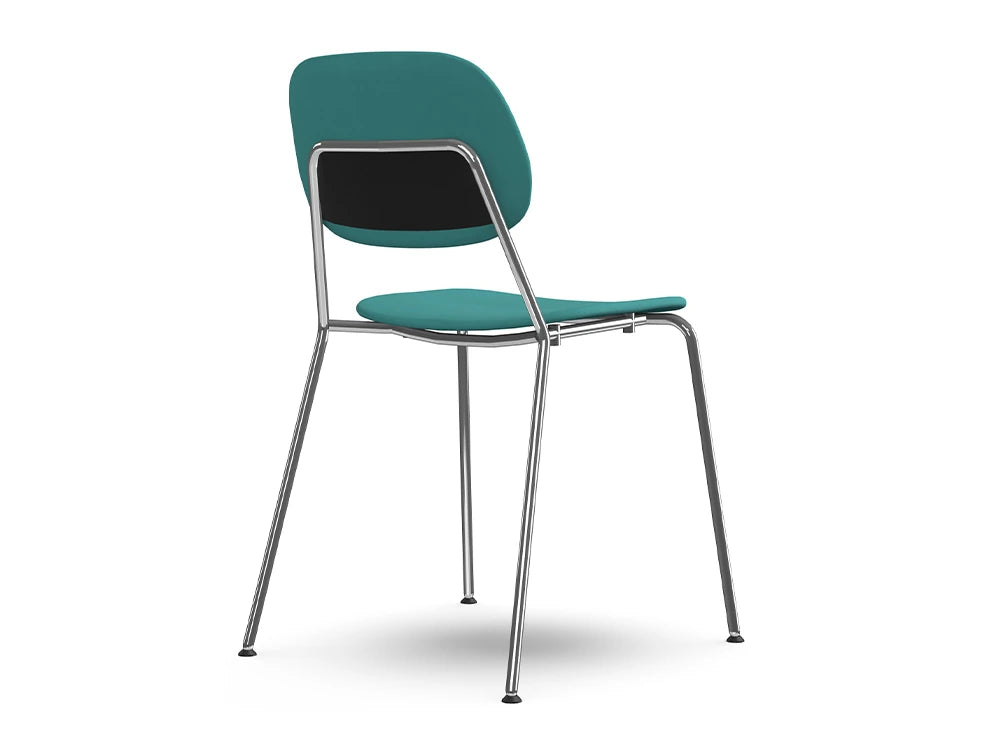 Ws.D Line Upholstered Chair with 4 Chrome Legs