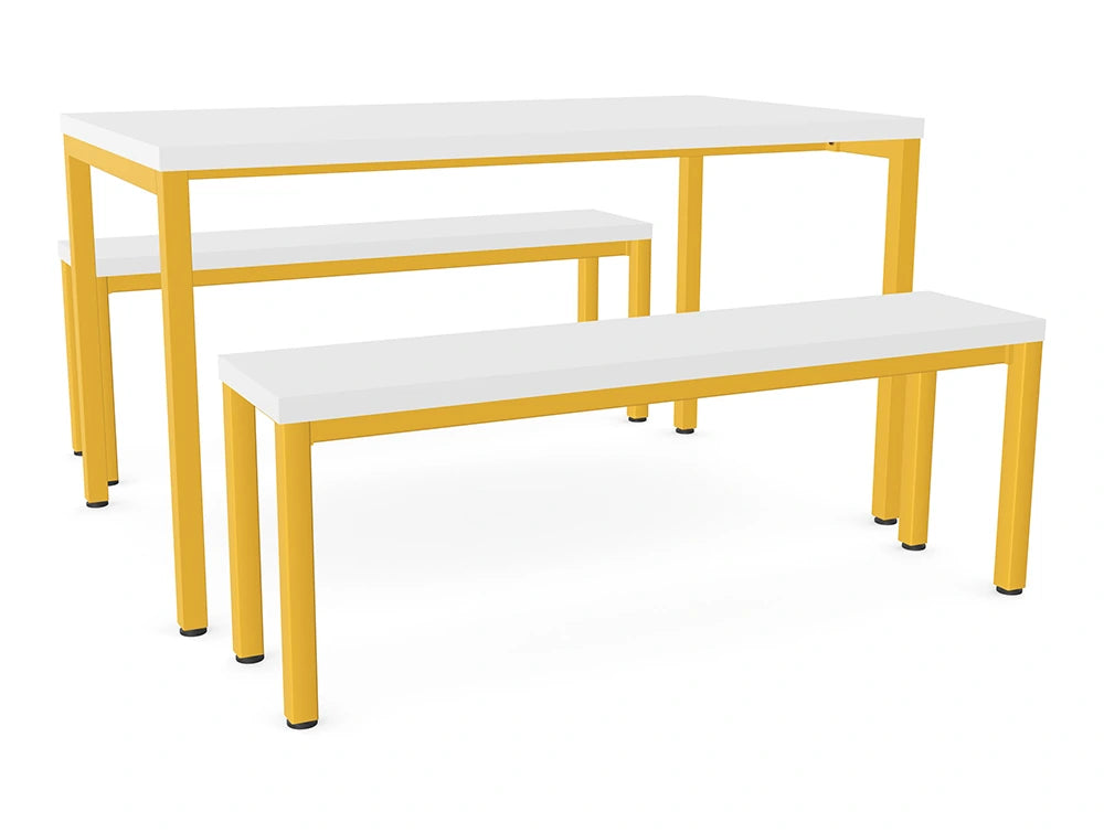 Ws.D Nestro Canteen Table and Bench Seating with Metal Legs