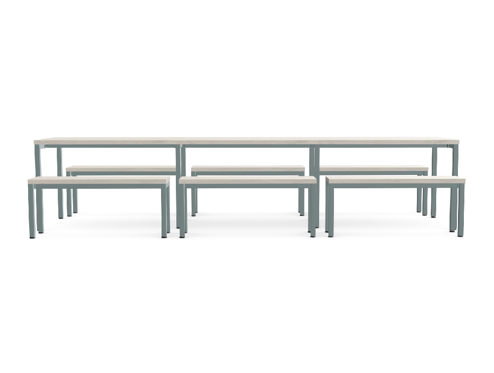 Ws.D Nestro Metal 3-Piece Canteen Table with Straight Leg