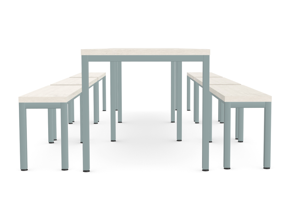 Ws.D Nestro Metal 3-Piece Canteen Table with Straight Leg
