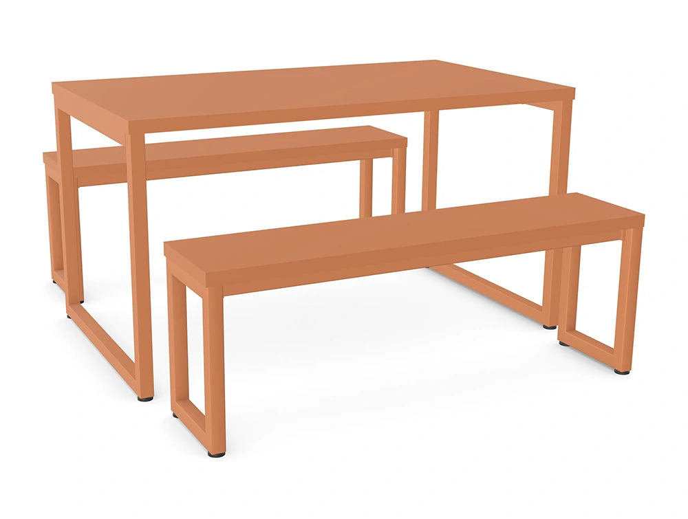 Ws.D Nestro Monocolour Closed Metal Leg Canteen Table and Bench Seating